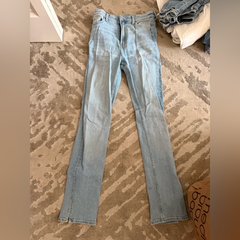 Bershka Light Wash Straight Leg Jeans